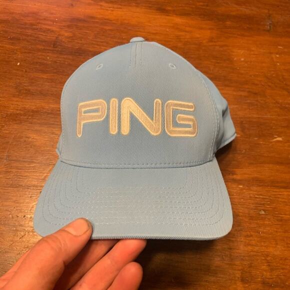 Ping golf hat baby blue fitted hat cap in size small/medium - Picture 3 of 7